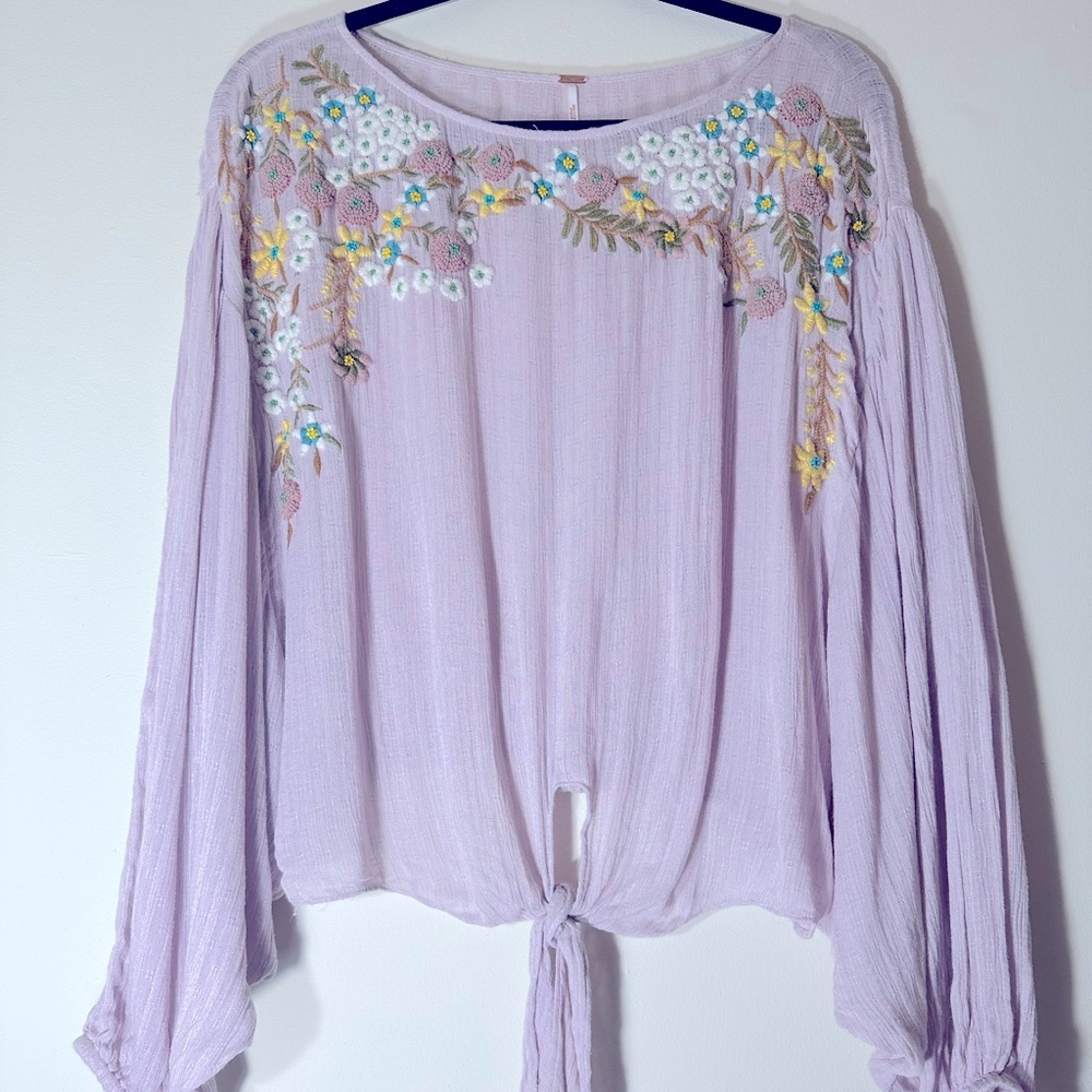 Free people up and away embroidered floral blouse size small - Picture 7 of 14